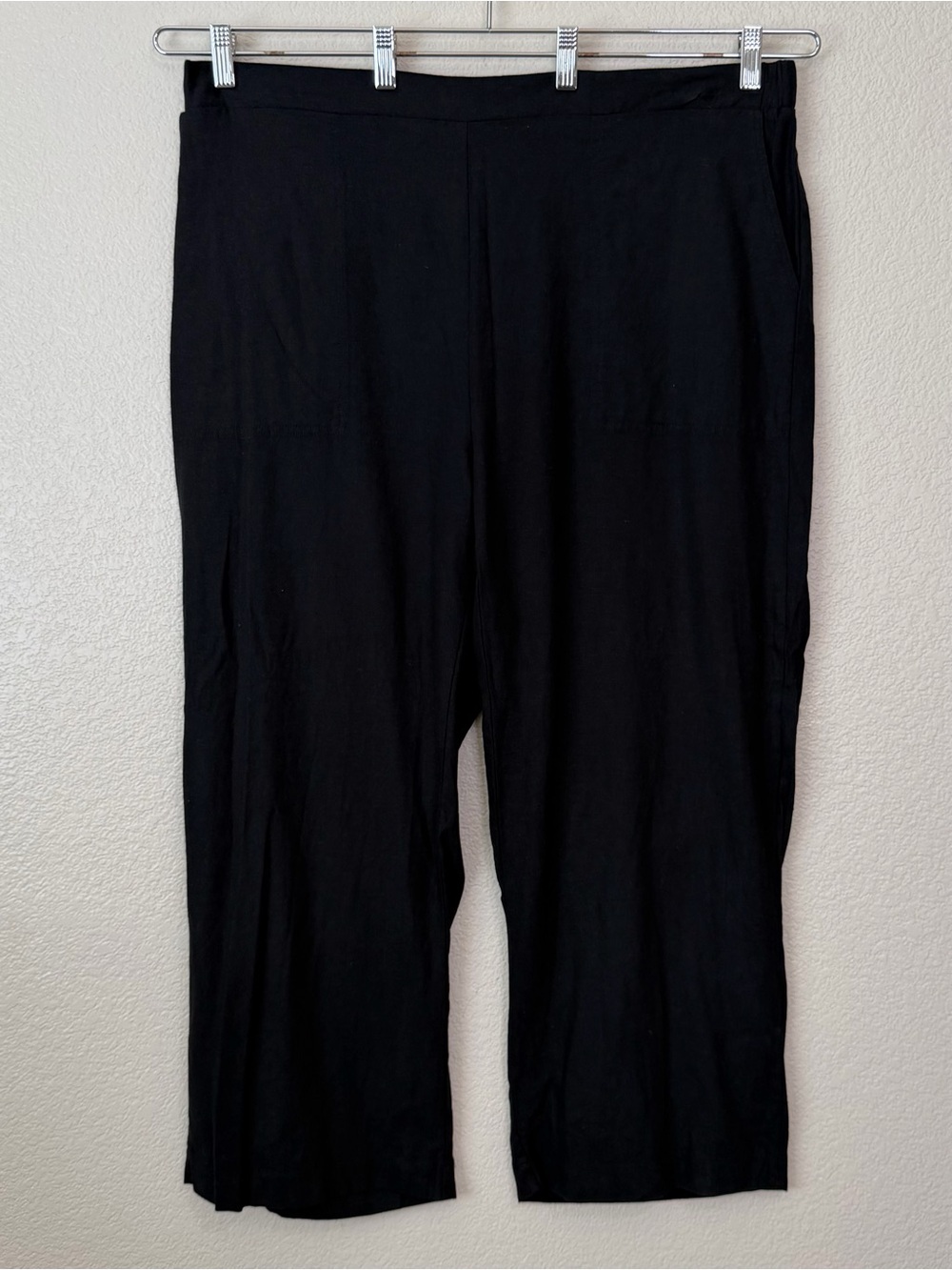 NWOT Jules & Leopold Linen Blend Black Wide Leg Pull-On Pants, Size 2X